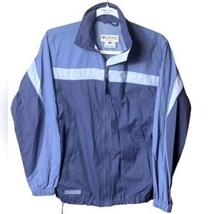 Columbia Wm’s Sz Sm Blue Lightweight Vented Packable Hooded Windbreaker Jacket